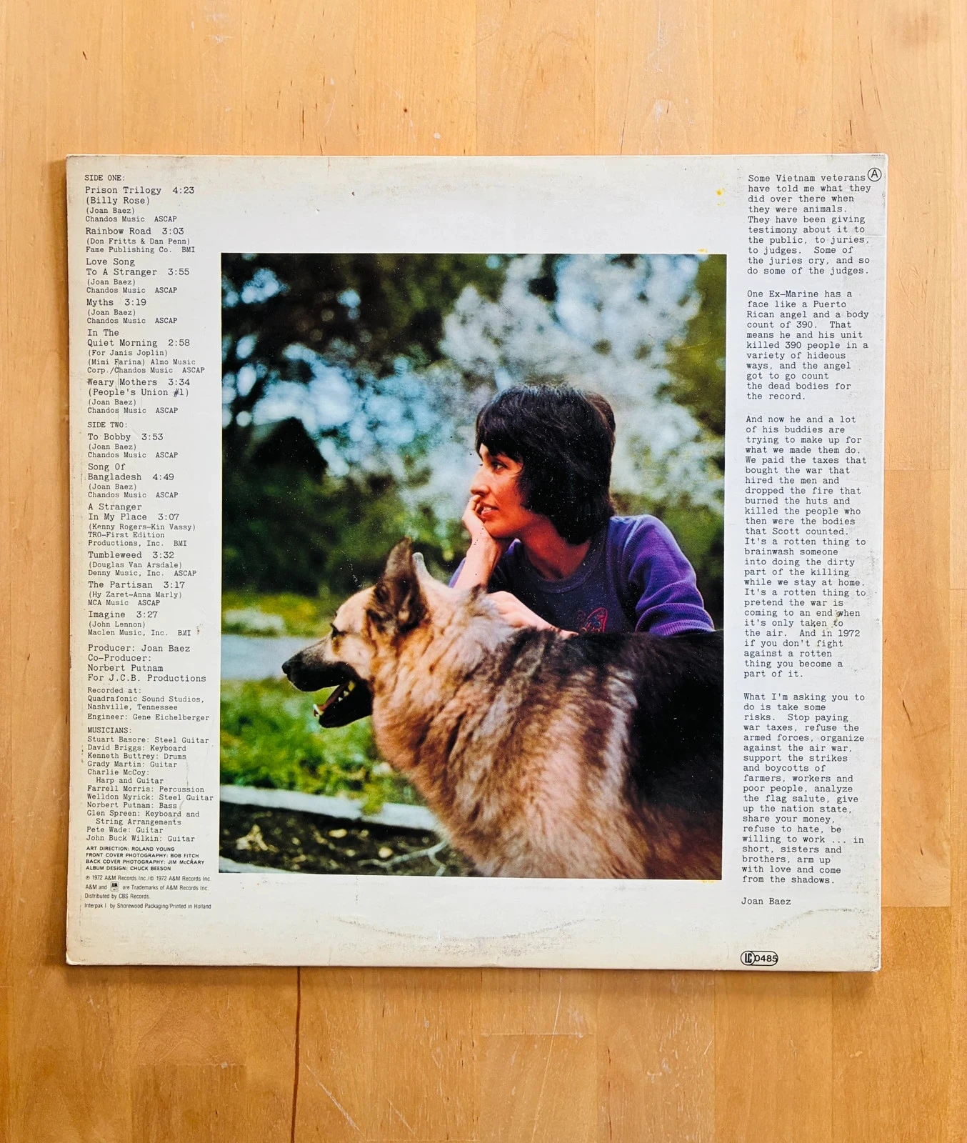 Disco de vinil 33T Gatefold Joan Baez Come from the shadows. – photo 3